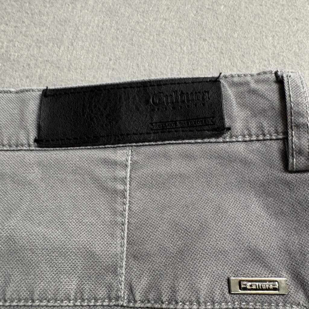 Cultura Chino Pants Mens 36x32 Gray Cotton Blend Stretch Flat Front Casual