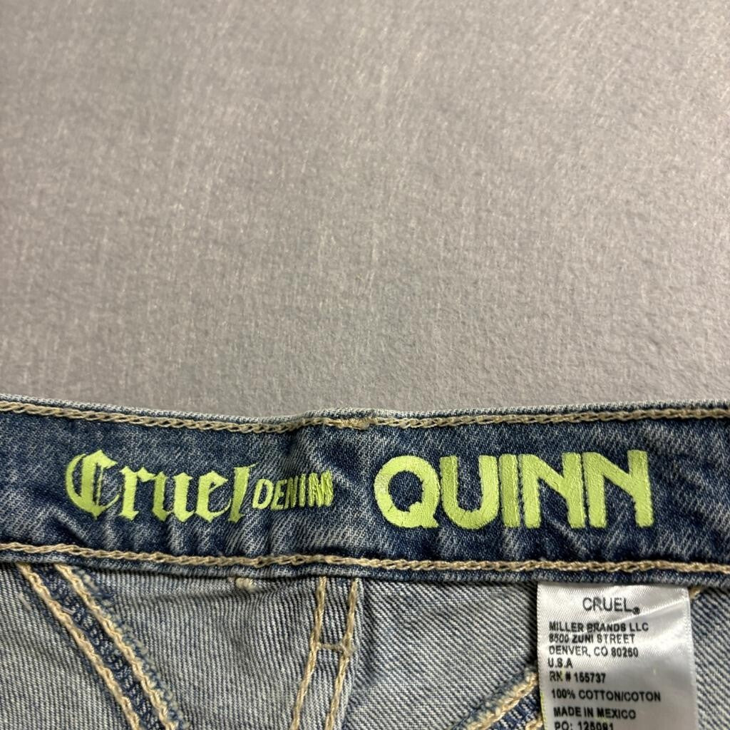 Cruel Denim Quinn Western Jeans Womens 31/11XL Blue High Rise Cuff Straight Leg