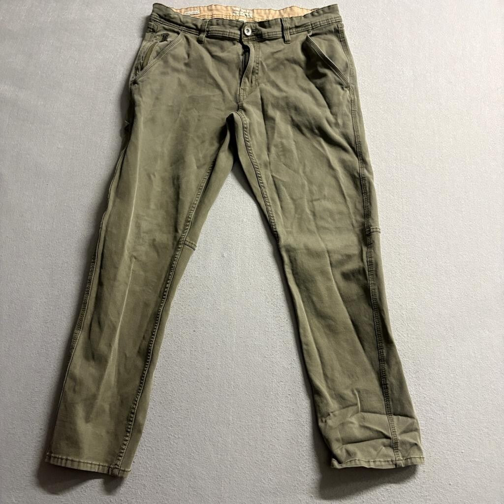 Weatherproof Vintage Mens Straight Fit Pants 36x32 Green Cotton Stretch Chino