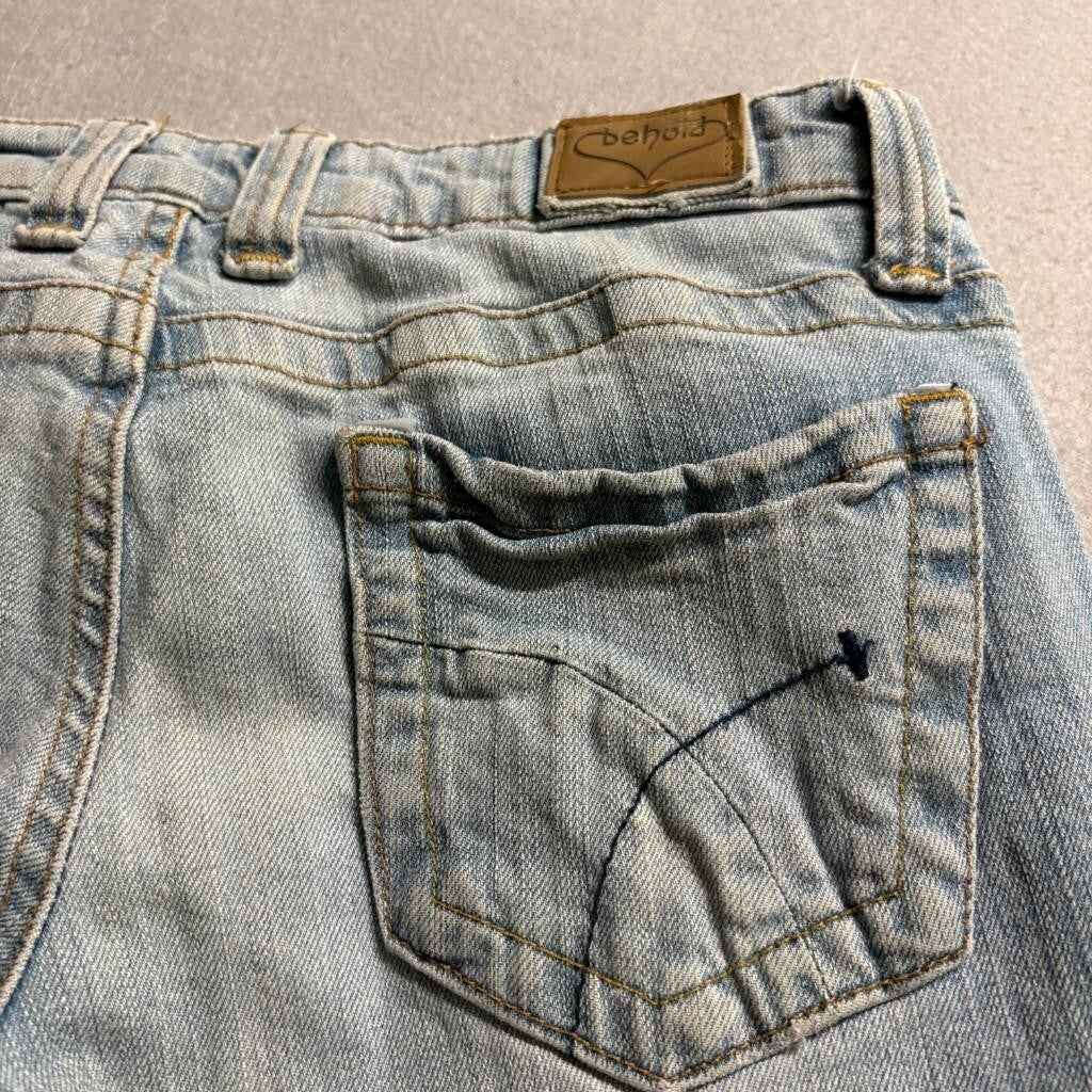 Behold Amber Flare Leg Jeans Juniors Size 5 Light Wash Denim Low Rise