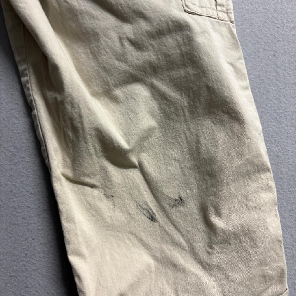 Lee Women Stretch Waist Cargo Pants Beige Khaki Crop Capris Size 8 Stretch