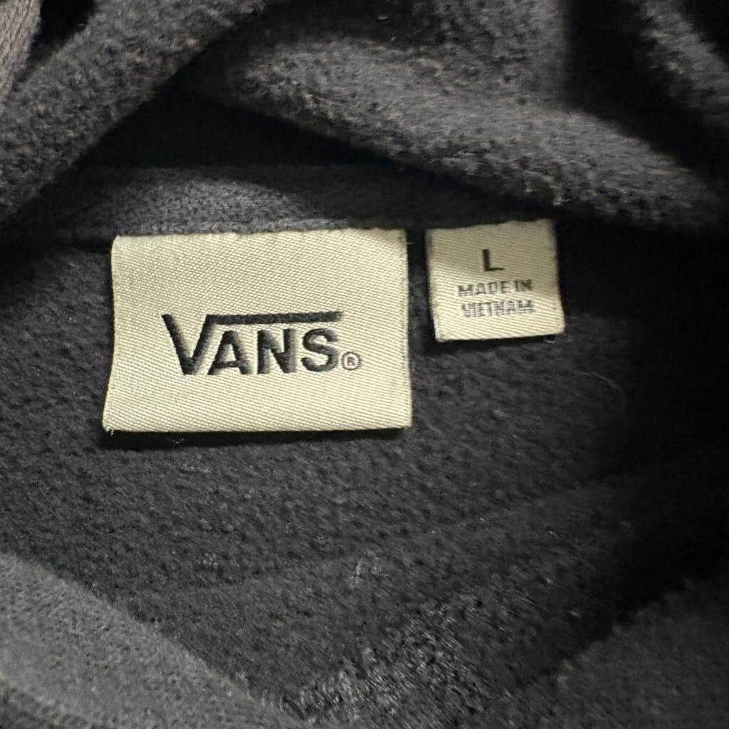 Vans Off The Wall Hoodie Mens Large Black Graphic Pullover Sweatshirt