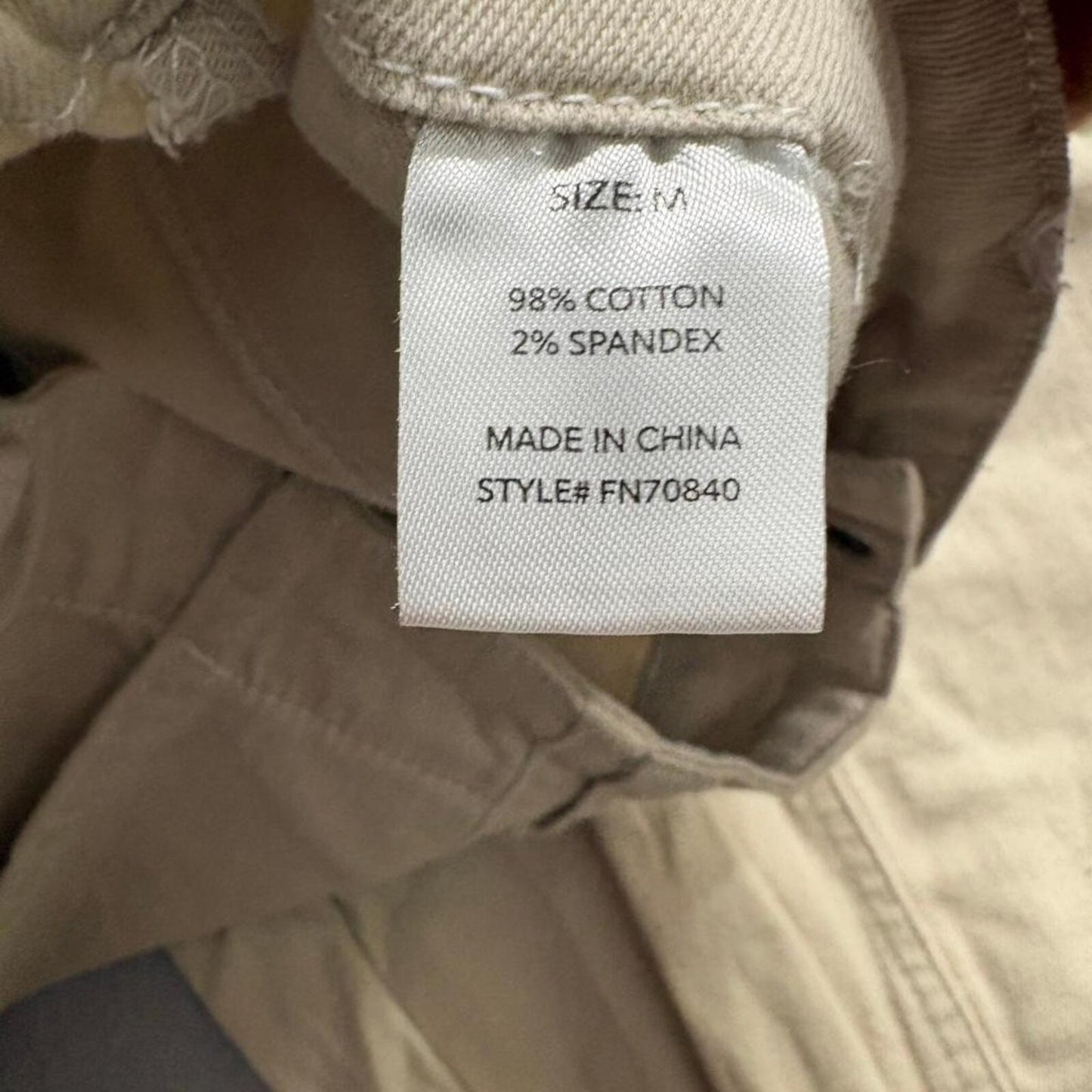 Fashion Nova Womens Cargo Pants Size M Beige Cotton Blend Elastic Waist Utility
