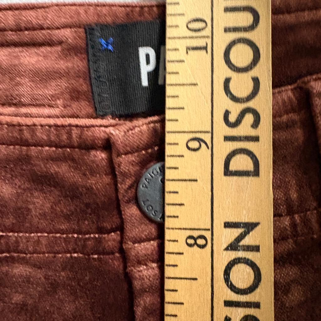 Paige Nellie Wide Leg Velvet Pants Womens Size 23 Brown Velour Stretch Cropped