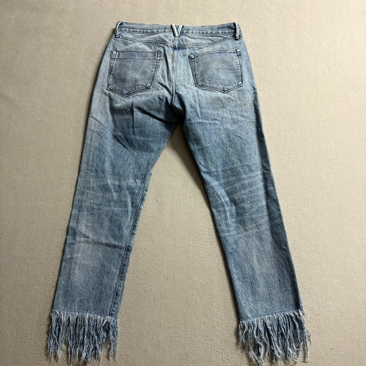 3x1 NYC W3 Fringe Crop Jeans Womens Size 25 Blue Denim Straight Leg Made in USA