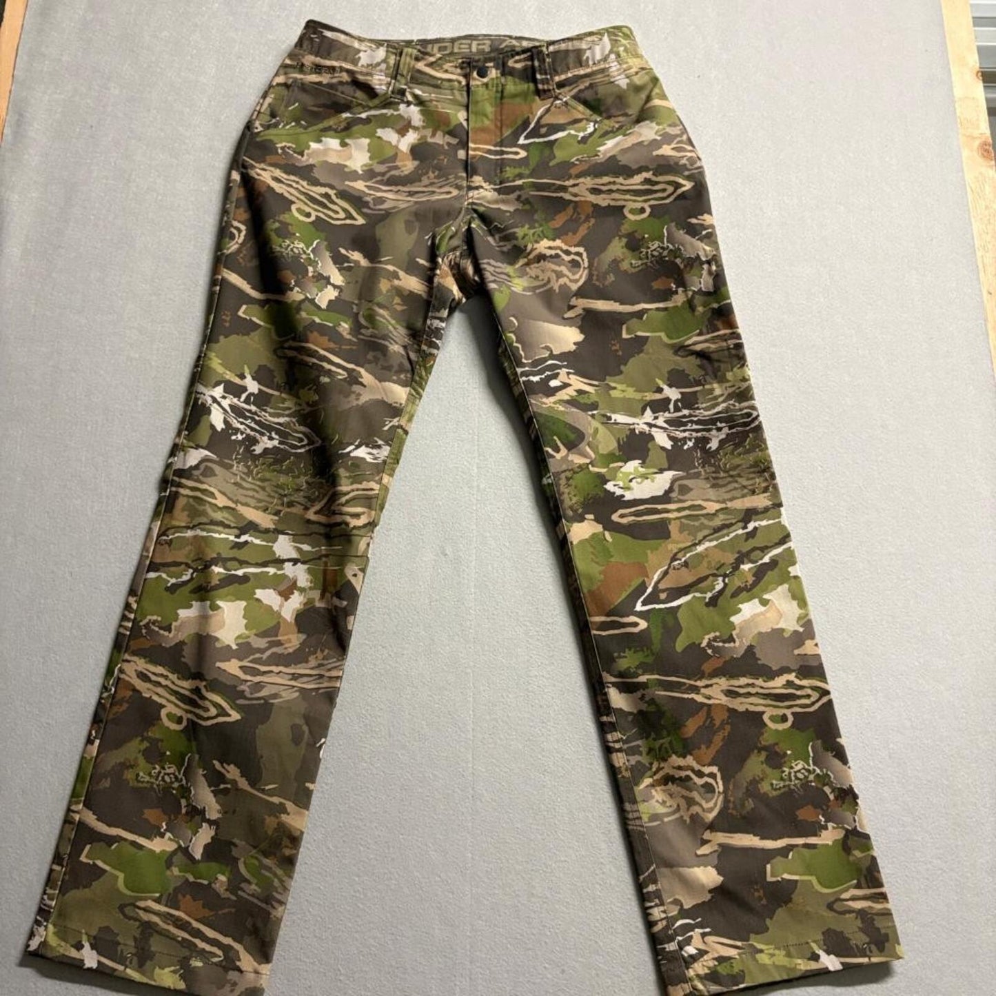 Under Armour Camo Hunting Pants Mens 34x32 Forest Camouflage Ripstop