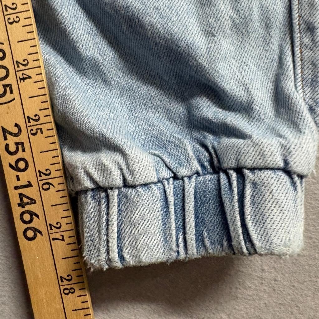 SONG Denim Cargo Jogger Pants Womens 00/23 Light Wash Blue Cotton High Rise