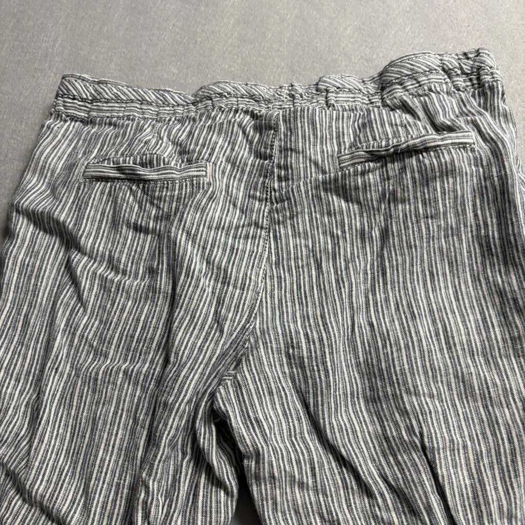 Gap Womens XS Blue White Striped 100% Linen Pull On Beach Pants Casual