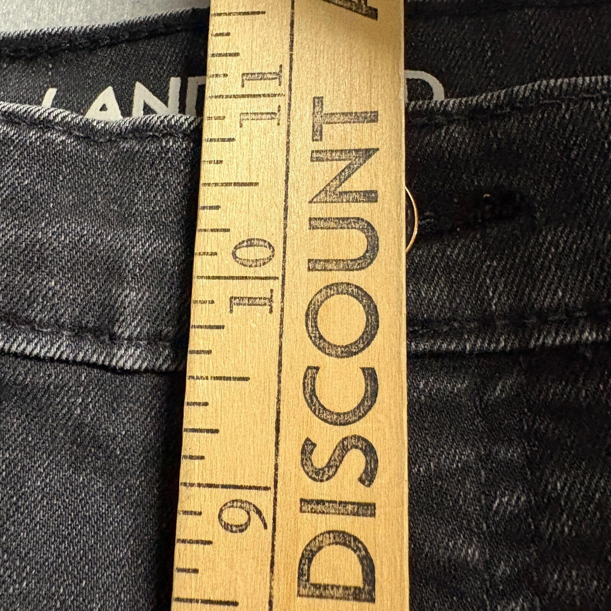 Lands End Womens Black Denim Straight Leg Stretch Jeans Size 10 30 Waist 25