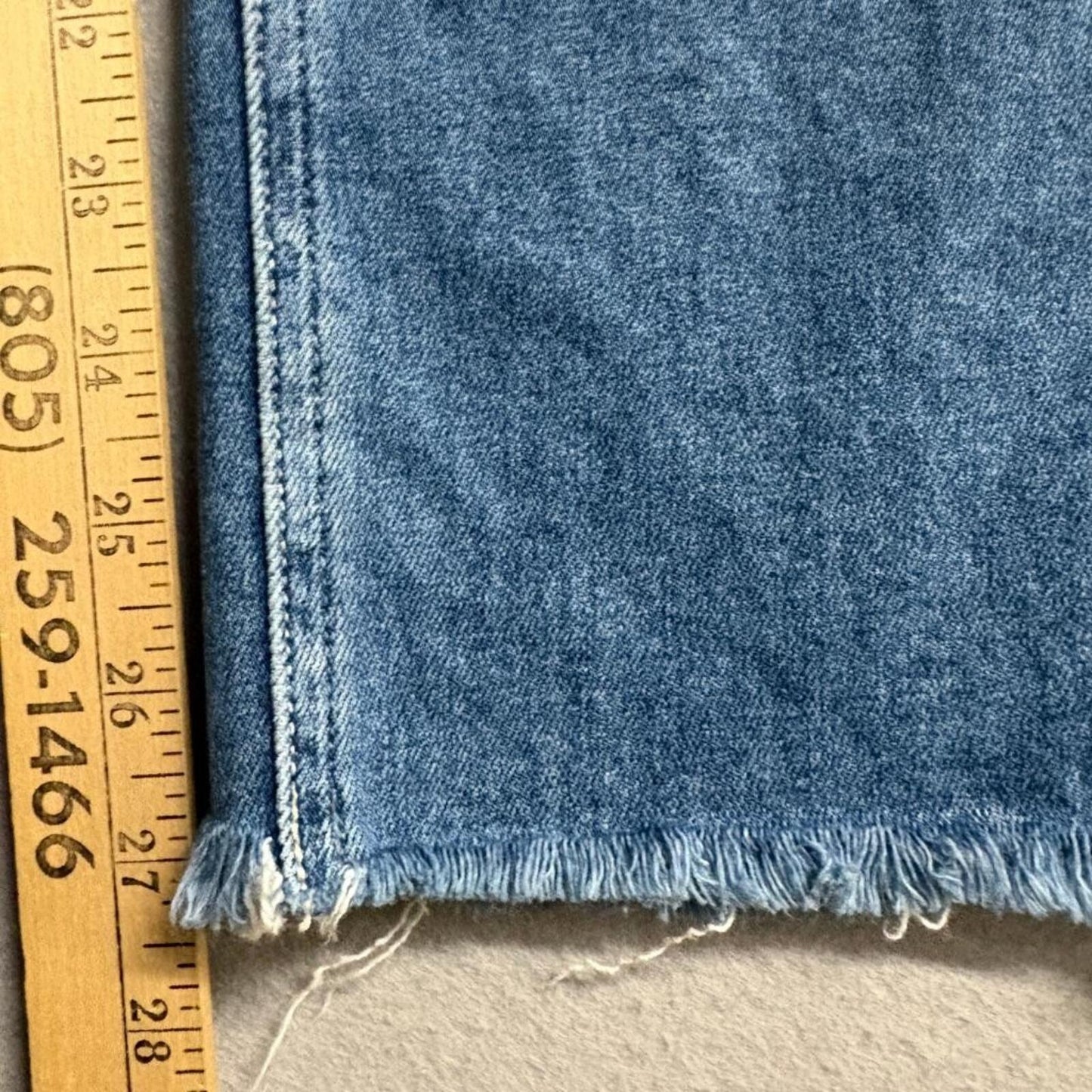 Paige Brigitte Crop Jeans Womens 29 Blue Denim Raw Hem Straight Leg Stretch