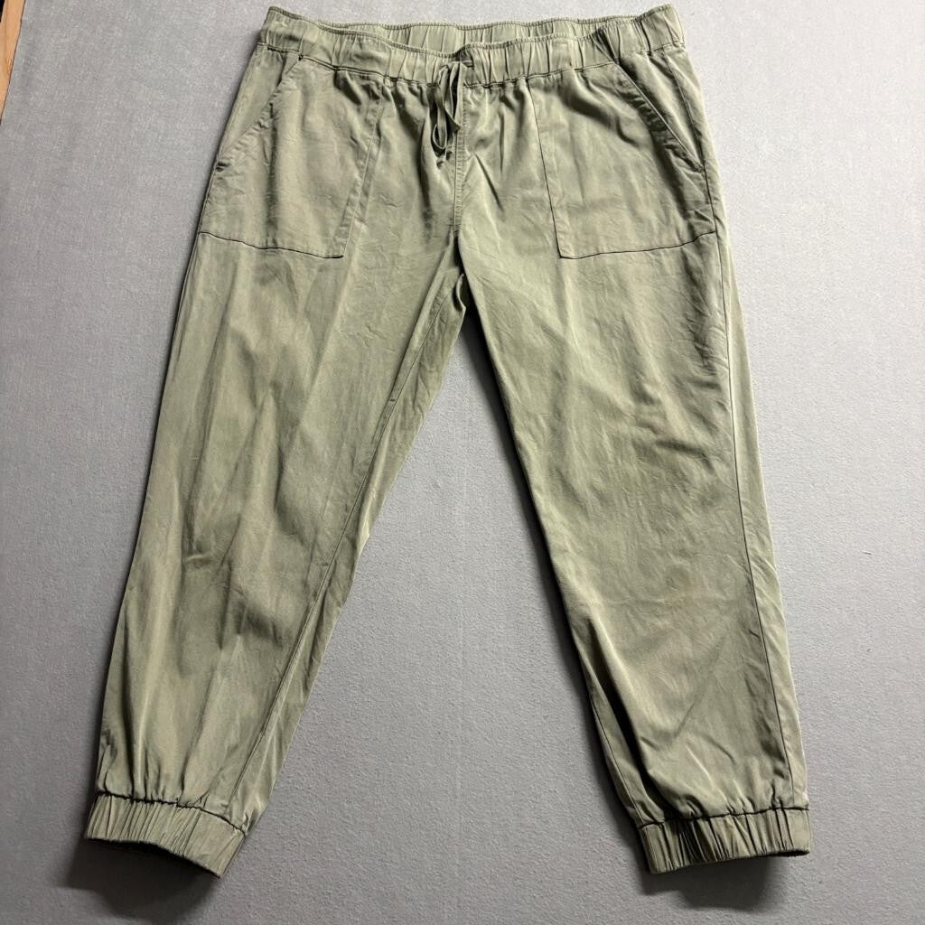Buffalo David Bitton Jogger Pants Womens XL Green Lyocell Blend Elastic Waist
