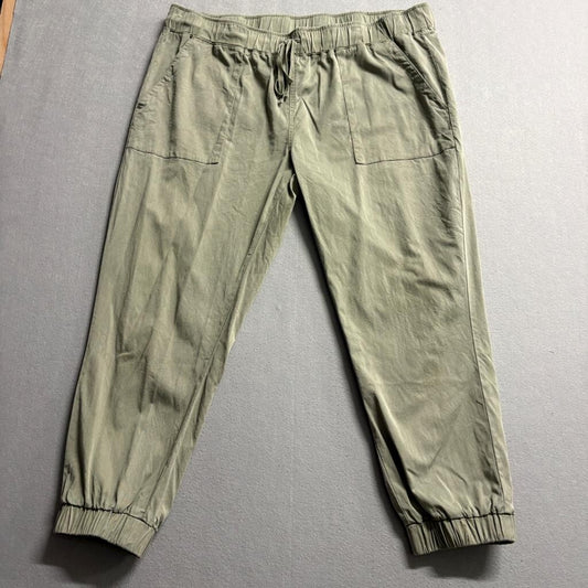 Buffalo David Bitton Jogger Pants Womens XL Green Lyocell Blend Elastic Waist