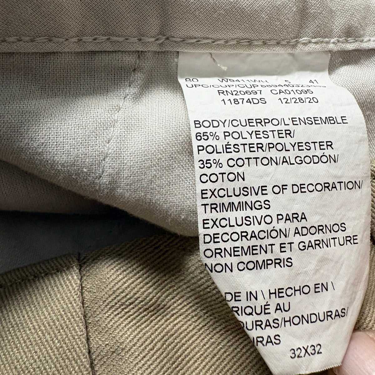 Dickies 874 Original Fit Work Pants Mens 32x32 Khaki Tan Chino Twill