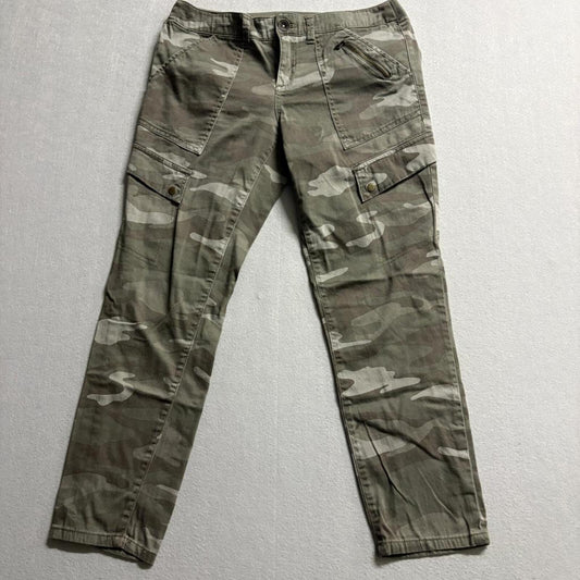 Rewind Camouflage Cargo Pants Womens Size 7 Green Camo Utility Stretch Slim