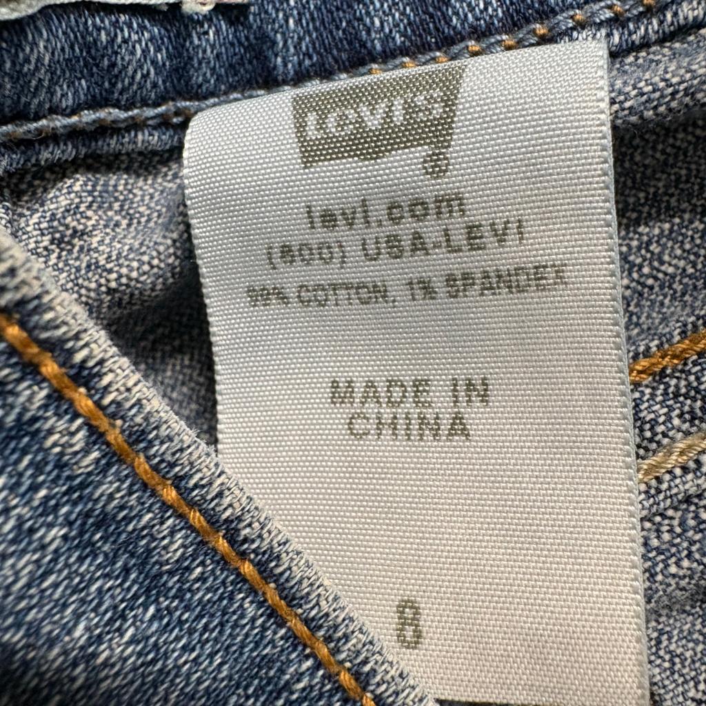 Levis 515 Womens Cuffed Capri Jeans Size 8 Medium Wash Denim Stretch Crop