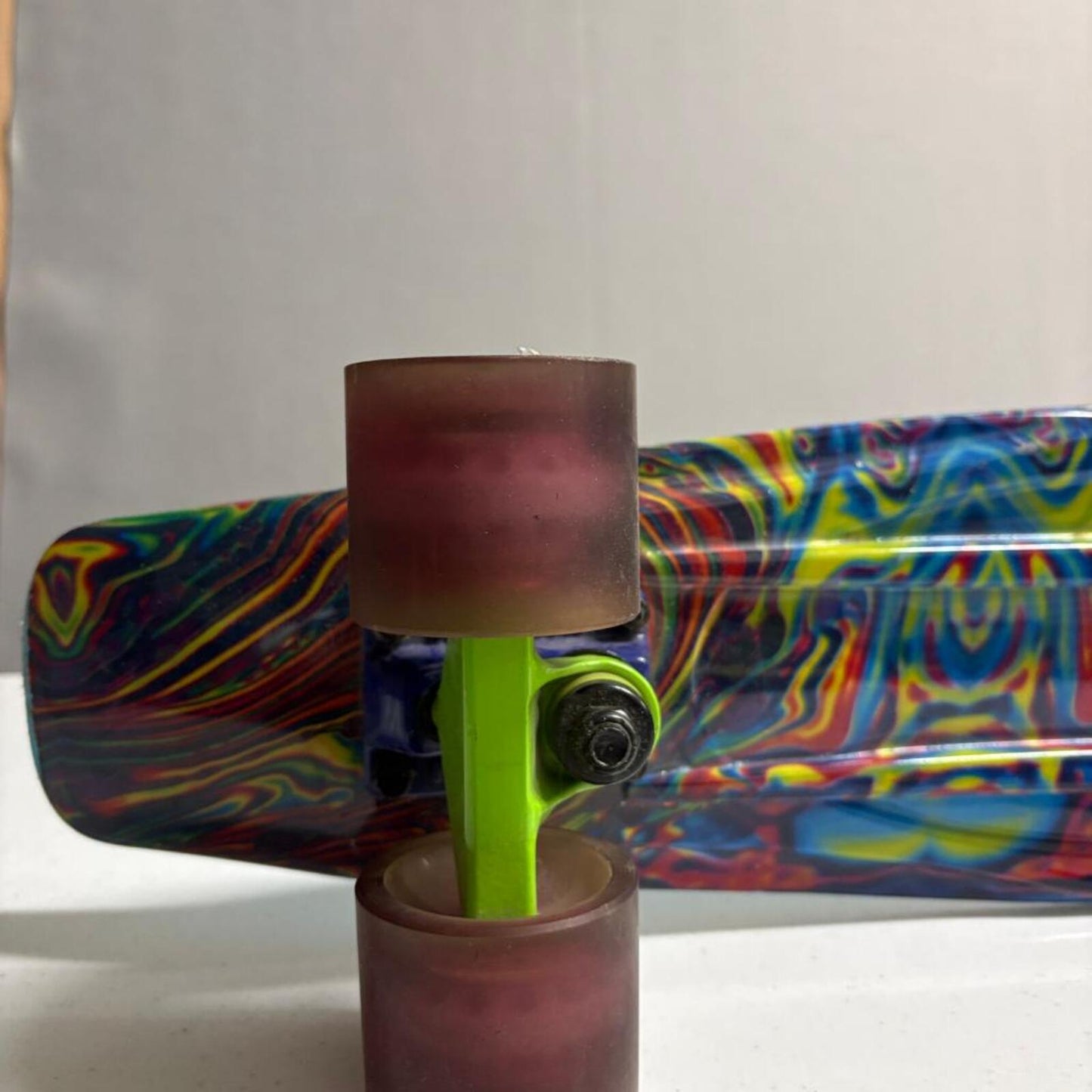 Madd Gear Retro Plastic Cruiser Skateboard 22 Inch Blue Deck Tie Dye Bottom