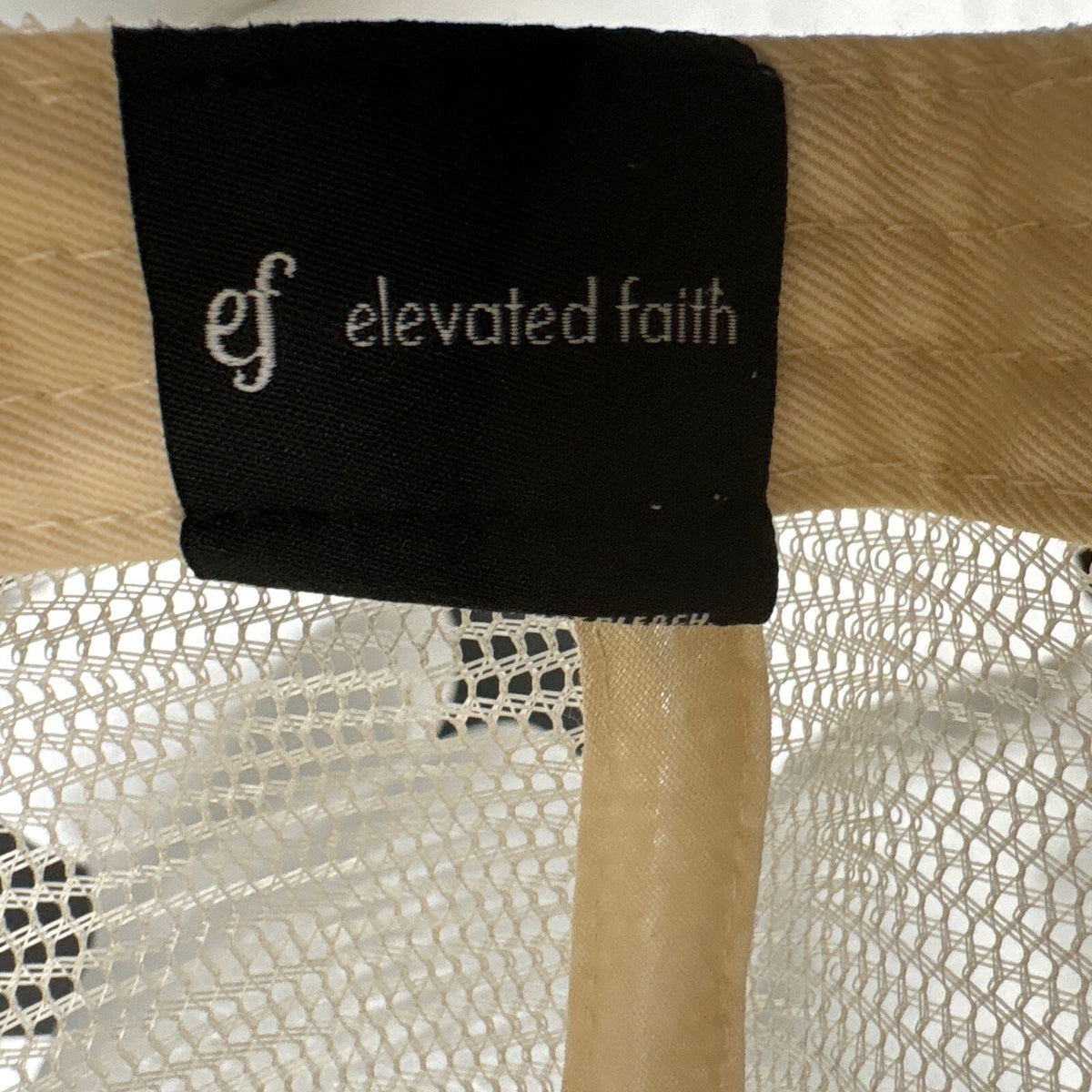 Elevated Faith Choose Joy Smiley Face Cream Mesh Trucker Hat Snapback Cap - Photo 7