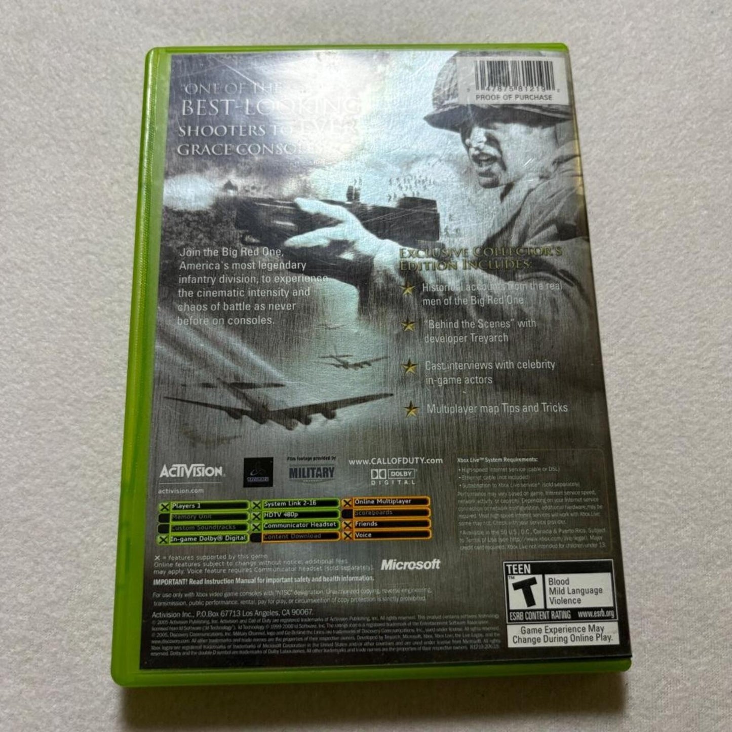 Call of Duty 2 Big Red One Collectors Edition Original Xbox CIB Tested