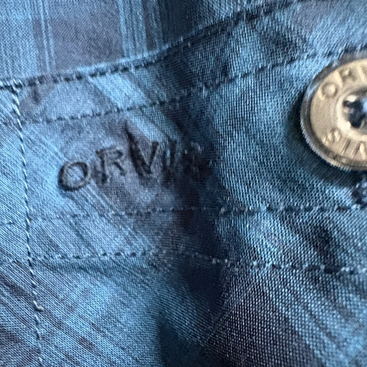 Orvis Plaid Button Down Shirt Mens XXL Blue Short Sleeve Classic Collection