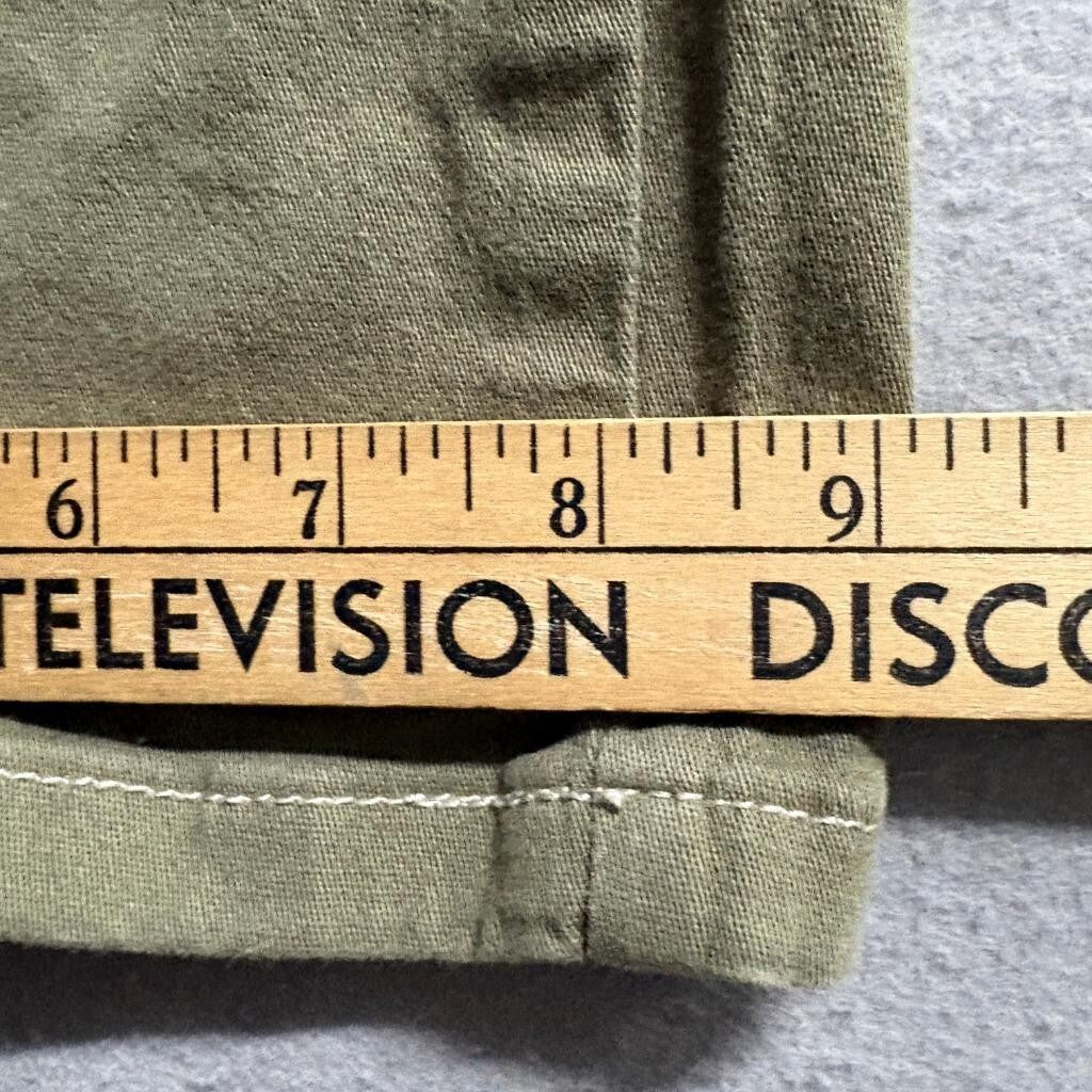 Almost Famous Cargo Pants Womens Large Green Cotton Blend Elastic Waist Utility