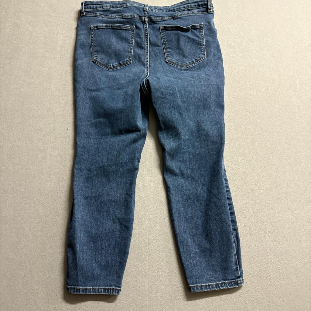 Nine West Skinny Jeans Womens 16P Blue Denim Stretch Crop Petite