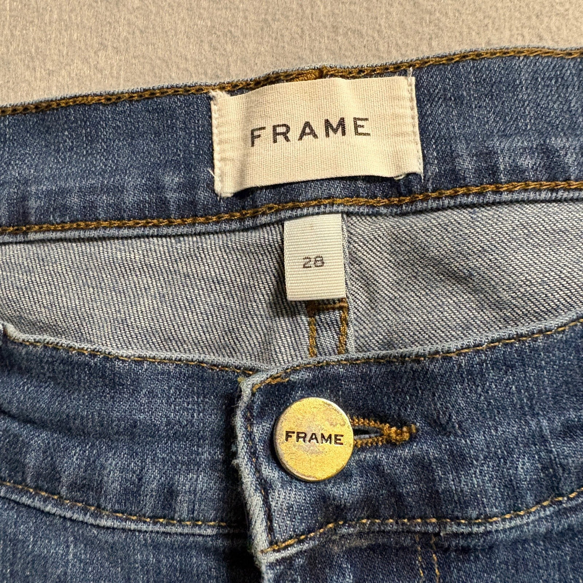 FRAME Denim Le Garcon Slim Boyfriend Jeans Womens Size 28 Azure Distressed Blue