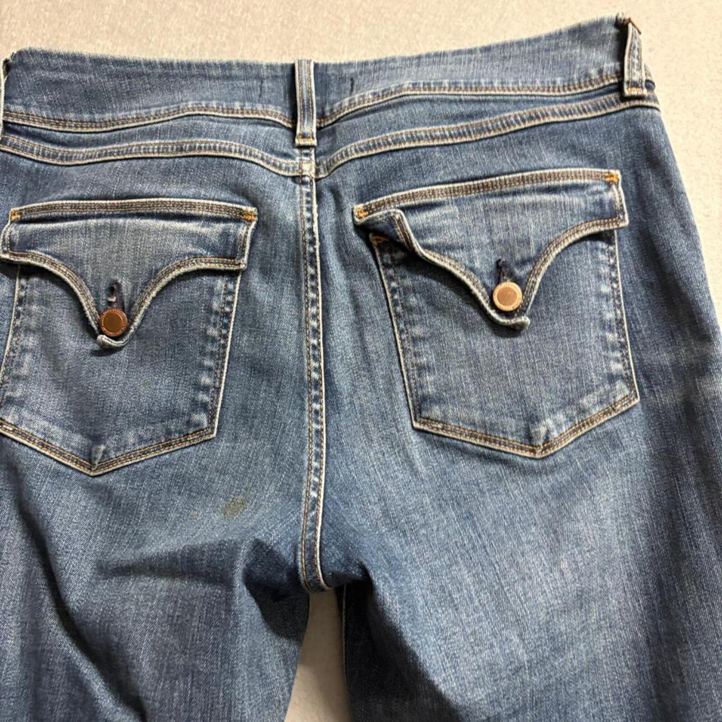 Hudson Collin Skinny Jeans Womens 31 Blue Denim Flap Pocket Low Rise Stretch