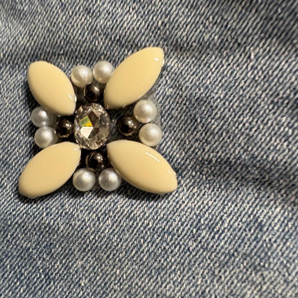 Bongo Skinny Jeans Womens Size 15 Blue Denim Embellished Rhinestone Raw Hem