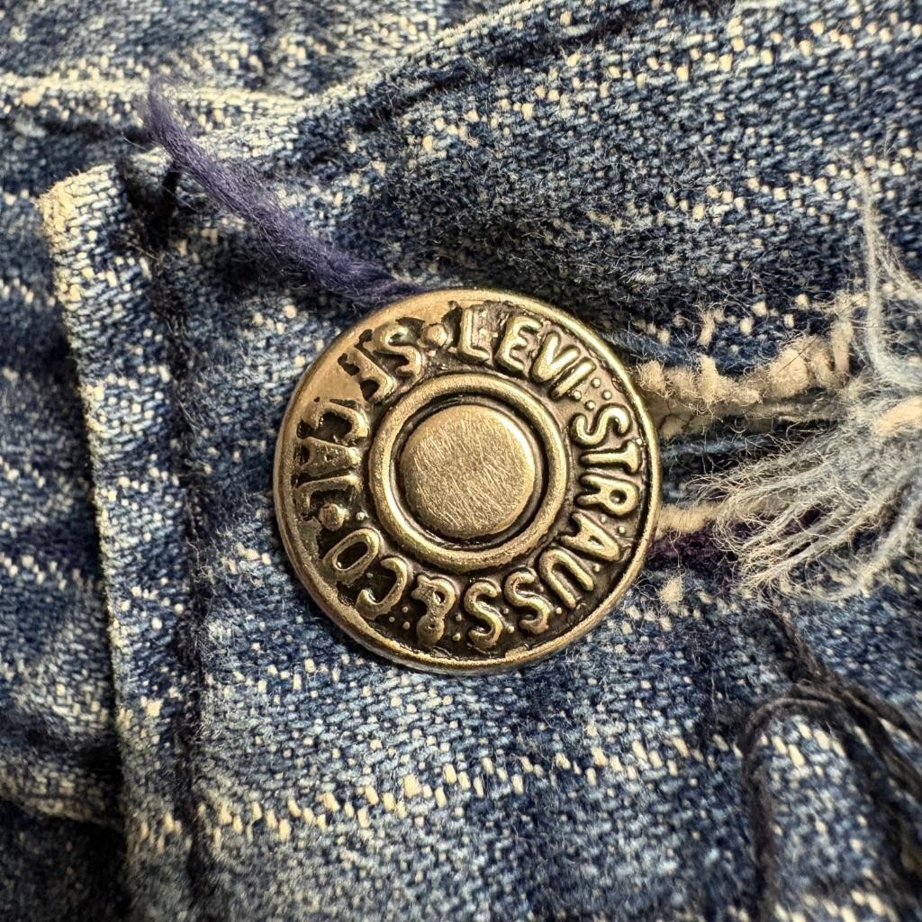 Vintage Levis 90s White Tab Striped Jeans Womens 16 Medium Wash High Rise Mom