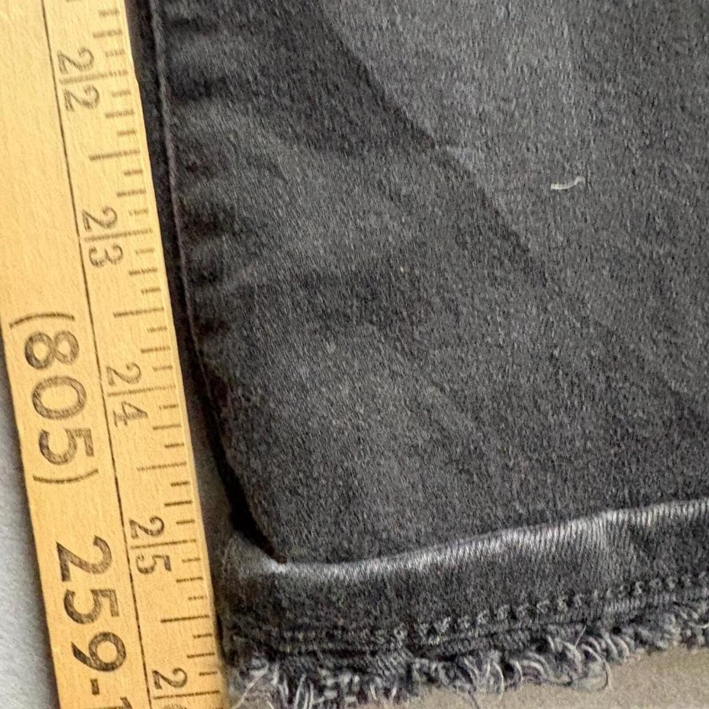NYDJ Marilyn Straight Crop Jeans Womens 14P Black Fray Hem Stretch Denim