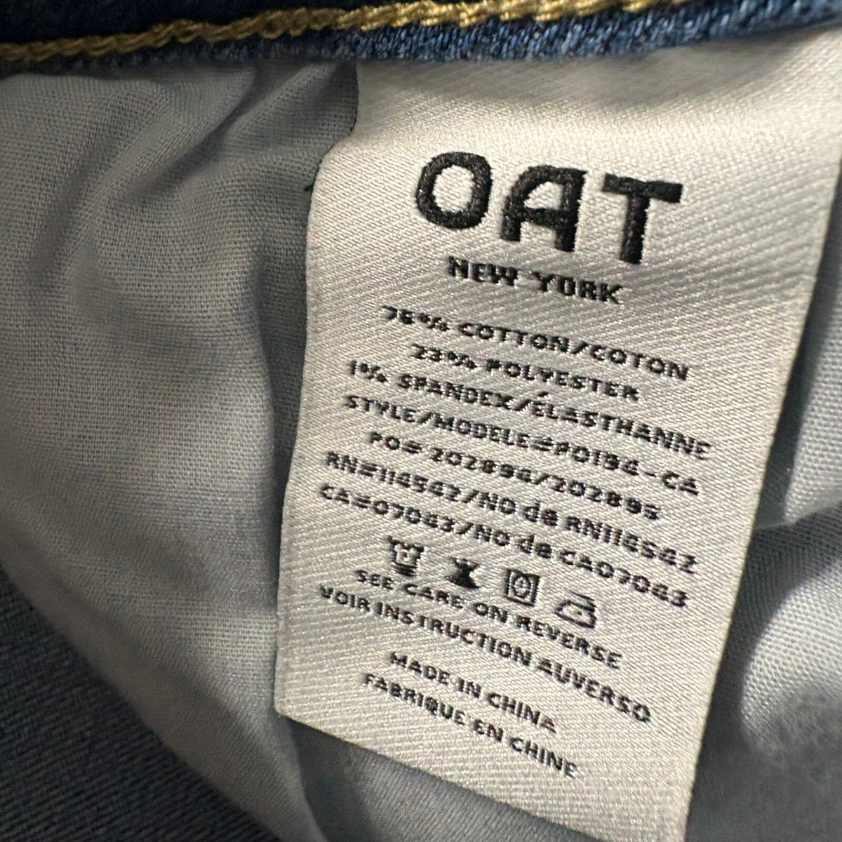 OAT New York Scallop Trim Wide Leg Jeans Womens Size 2 26 Blue Denim High Rise
