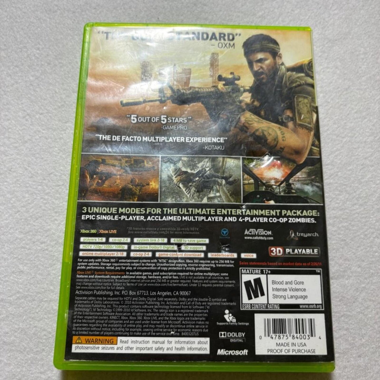 Call of Duty Black Ops Xbox 360 CIB Complete with Manual Tested