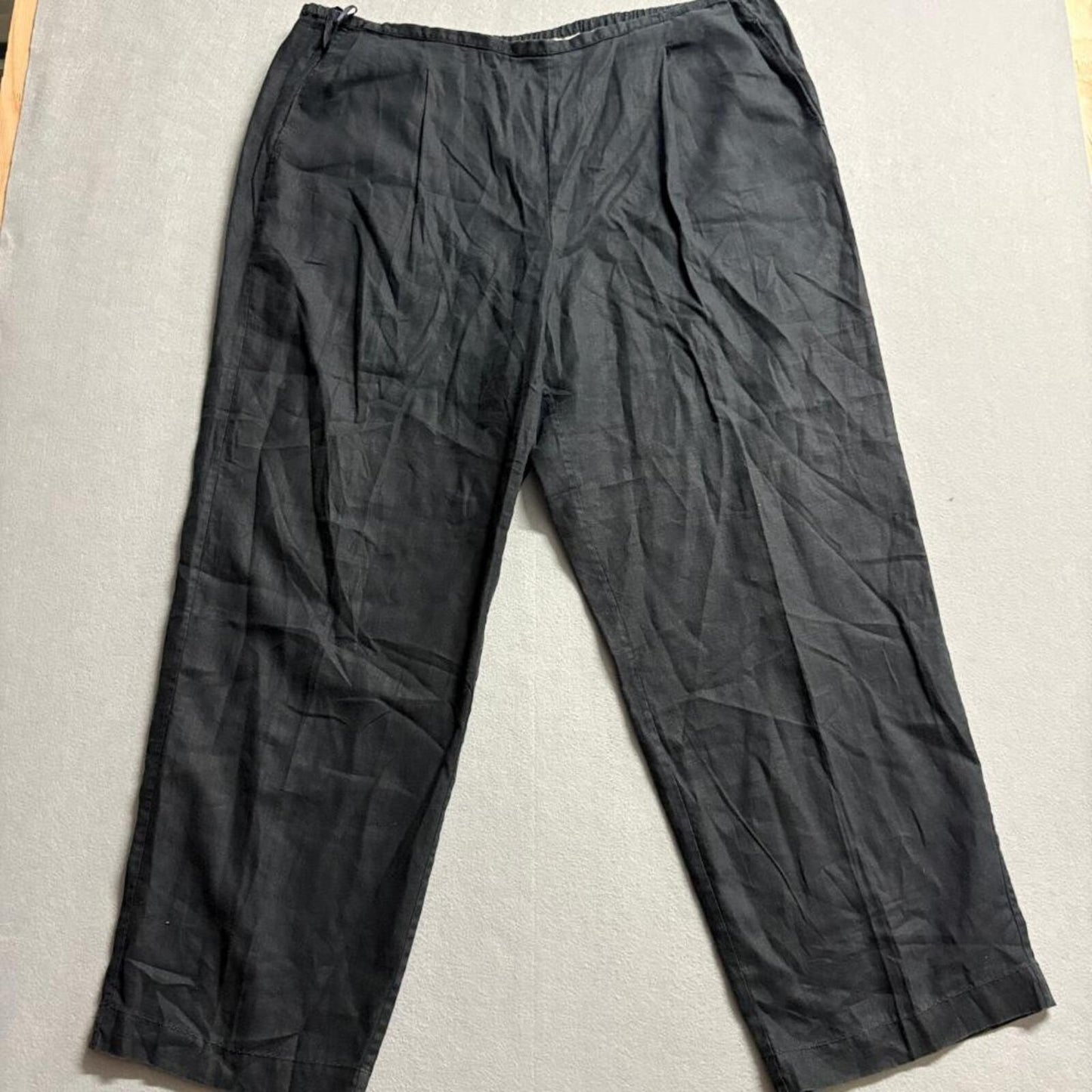 Valerie Stevens Separates Black Linen Pants Womens Plus Size 2X Elastic Waist
