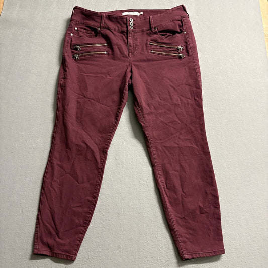 Torrid Womens Jeggings Size 20R Burgundy Red Zip Pocket Stretch Skinny Jeans