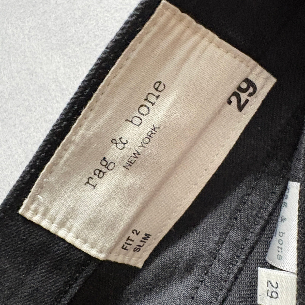 Rag & Bone Fit 2 Slim Jeans Mens 29 Black Denim Made in USA