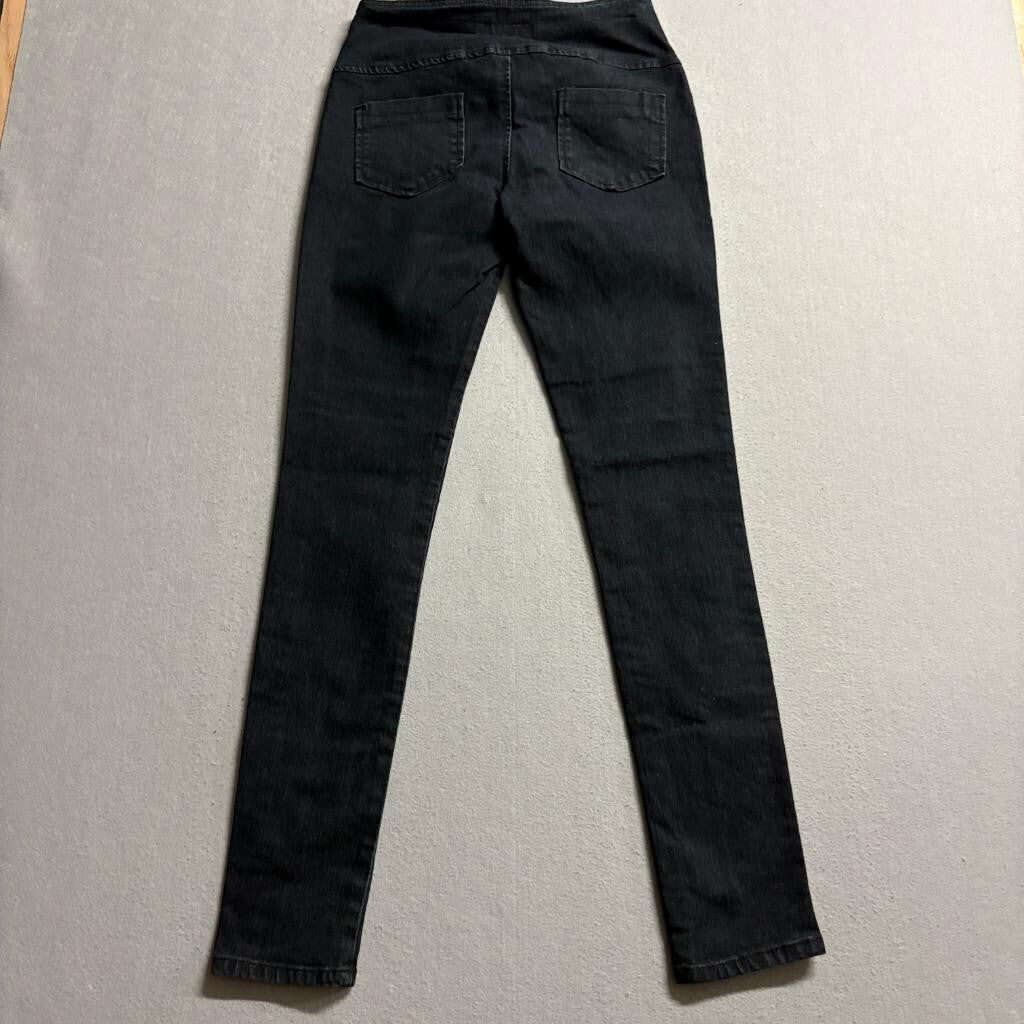 Mi Jeans Womens Size 7 Black High Rise Skinny Jeans Stretch Denim 3 Button Fly