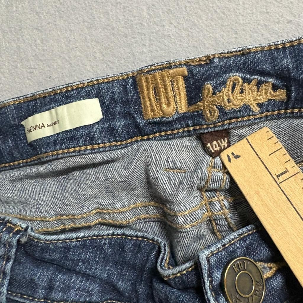Kut from the Kloth Sienna Skinny Jeans Womens 14W Blue Denim Stretch