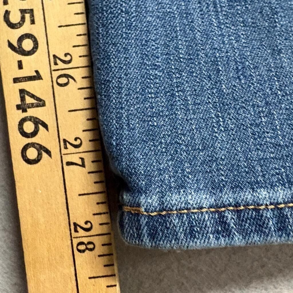 Lands End Pull On Skinny Jeans Womens 2 Blue Denim Stretch Elastic Waist