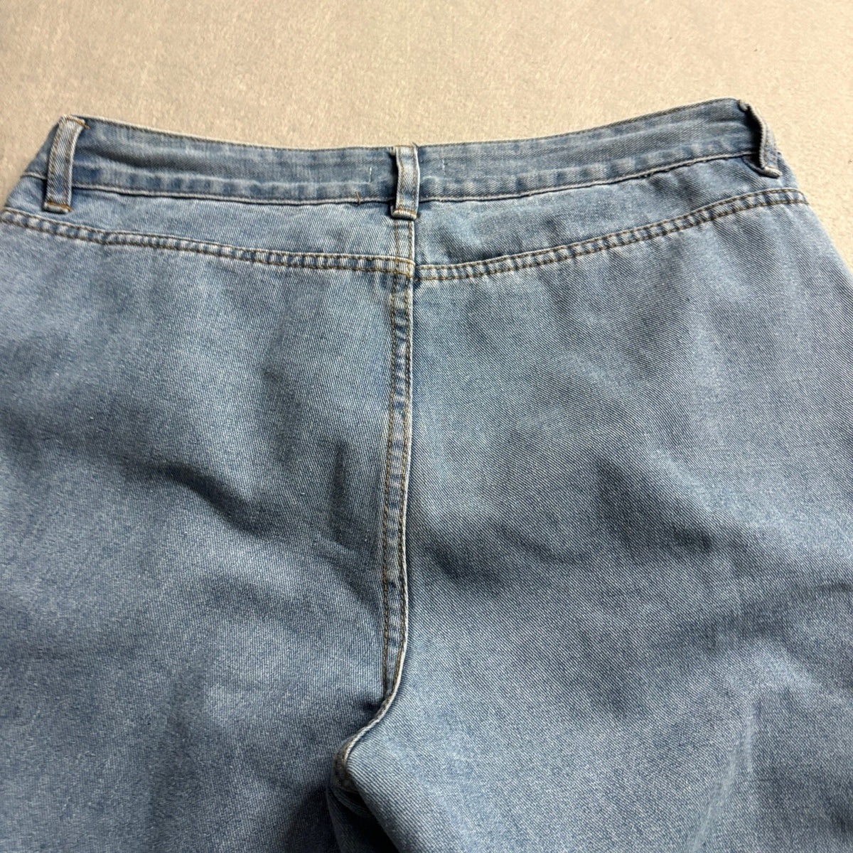 Forever 21 Women Blue Denim Cargo Jogger Pants Size 30 Elastic Cuff High Rise