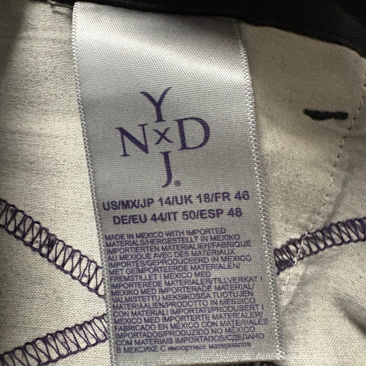 NYDJ Sylvia Relaxed Boyfriend Jeans Womens 14 Black Lift Tuck Stretch Denim