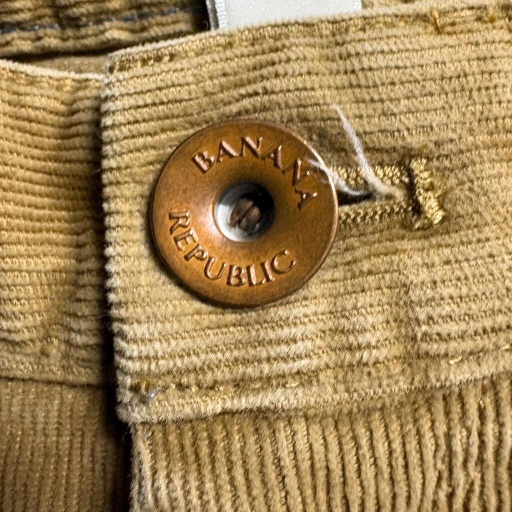 Banana Republic Corduroy Pants Womens 27 Brown Tan Stretch Straight Leg