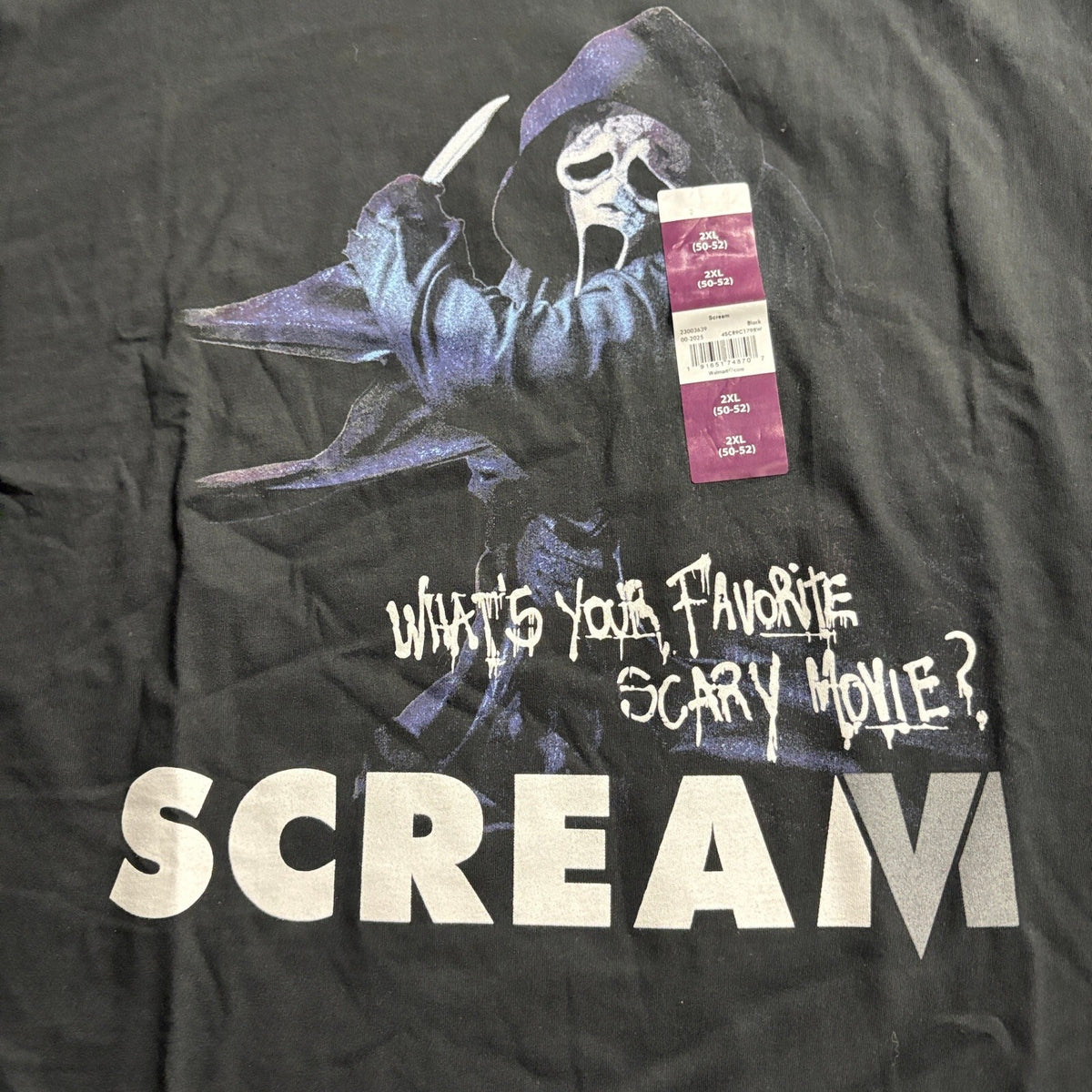 Scream Ghostface Scary Movie T-Shirt Mens 2XL Black Graphic Tee New