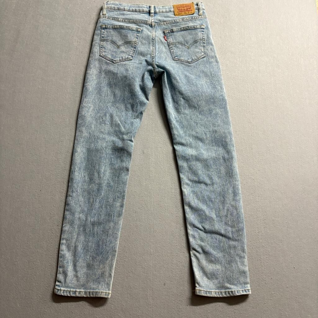 Levis 502 Regular Taper Jeans Boys Size 14 Light Wash Distressed Denim W27 L29