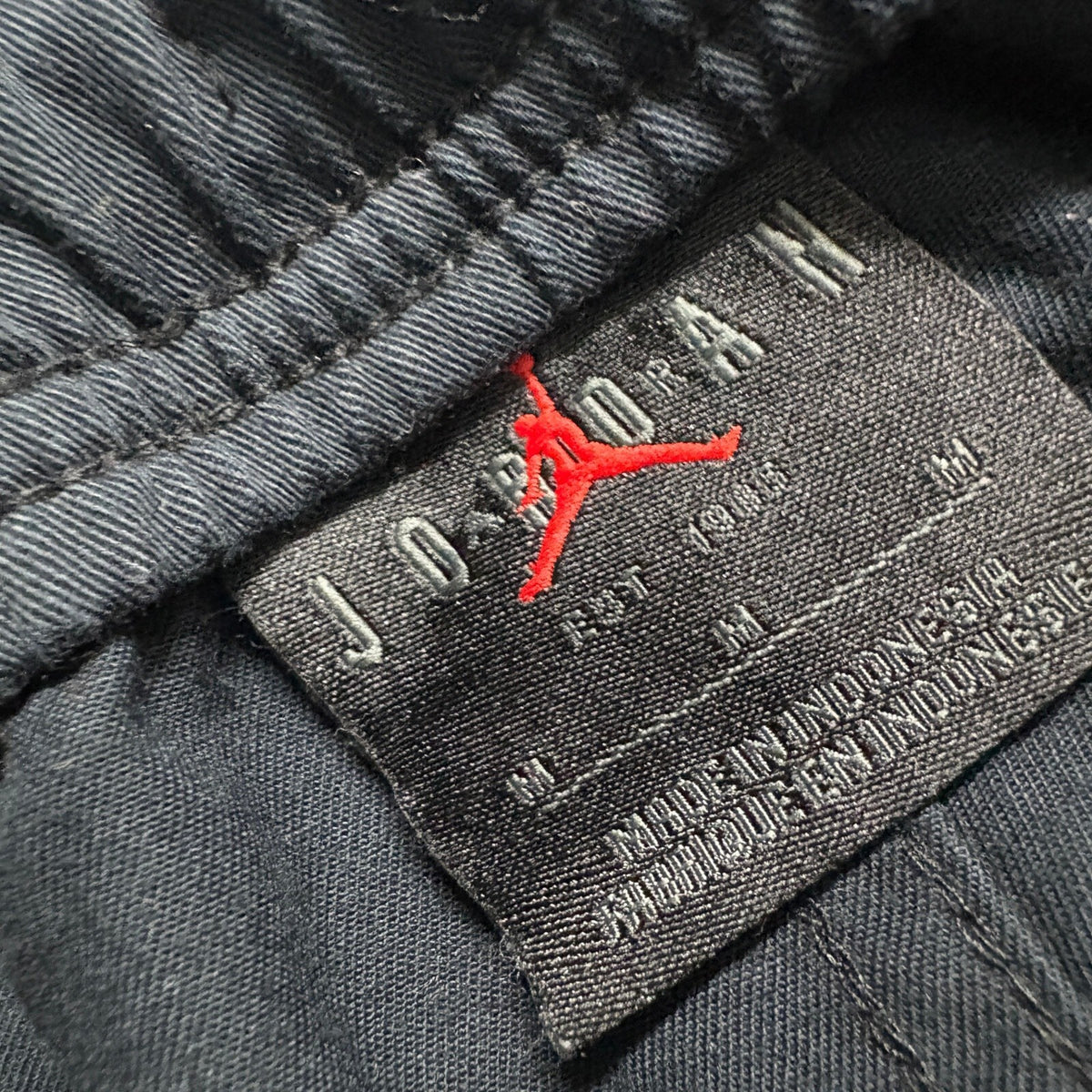 Jordan Brand Mens Cargo Pants Medium Black Cotton Blend Elastic Waist Drawstring