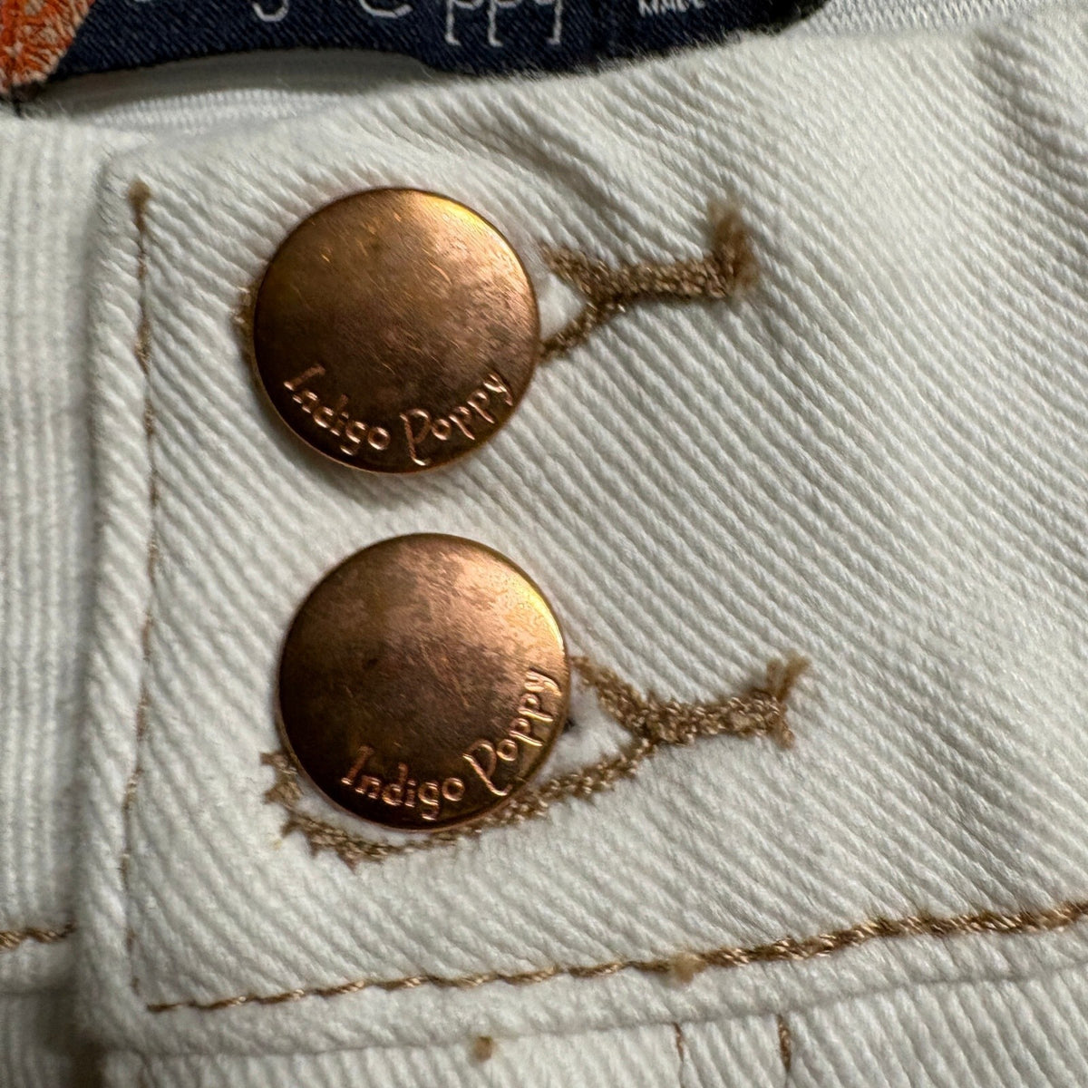 Indigo Poppy Girls White Skinny Stretch Denim Jeans Size 8 Tummy Control