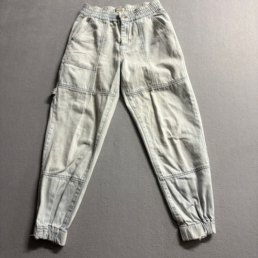 Forever 21 Premium Denim Joggers Womens Small Light Wash Carpenter Pants Blue