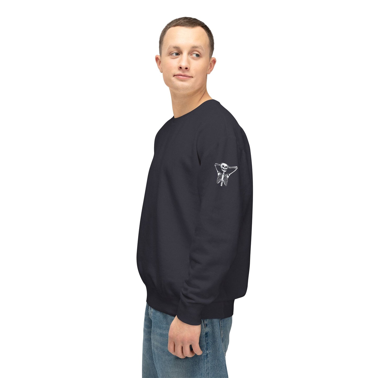 Kickback Skeleton Unisex Lightweight Crewneck Sweatshirt