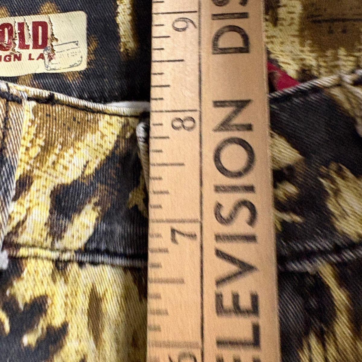 SOLD Design Lab Womens Soho Super Skinny Jeans Size 27 Ikat Print Yellow Black