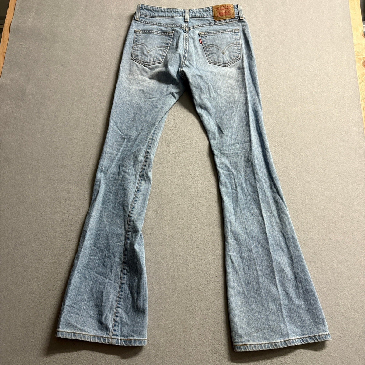 Levis 519 Low Flare Jeans Juniors Size 3 L Blue Denim Low Stretch Y2K