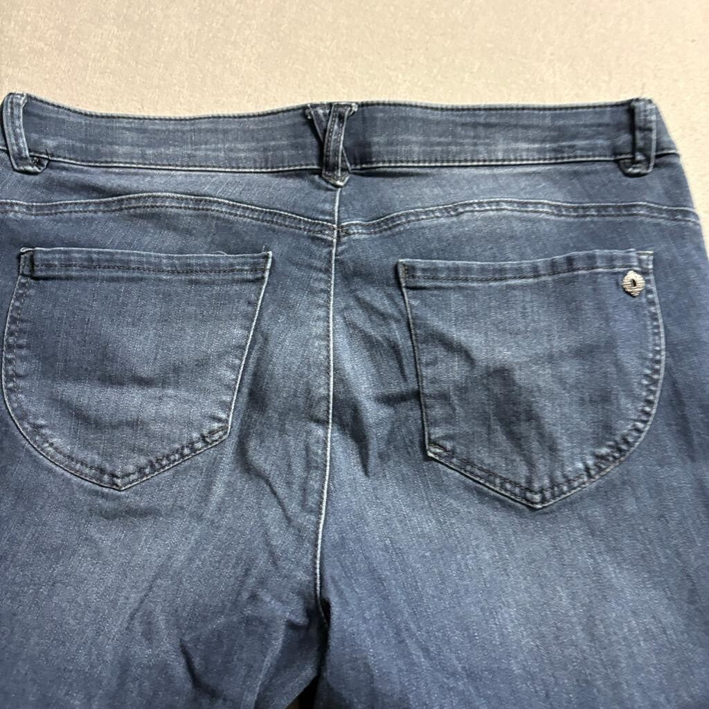 Democracy Ab Technology Crop Jeans Womens 16W Blue Denim Stretch Rolled Cuff